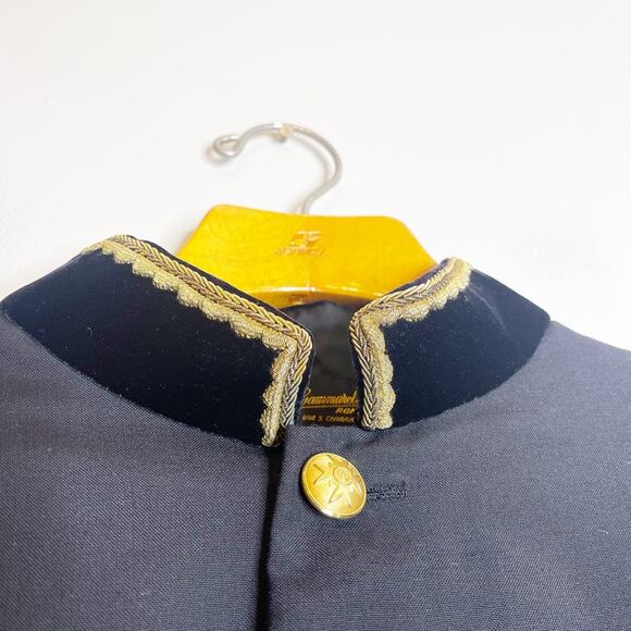 Vintage Ditta A. Gammarelli Tailcoat XL Black Gold Button Bespoke Suit Jacket - Picture 4 of 11